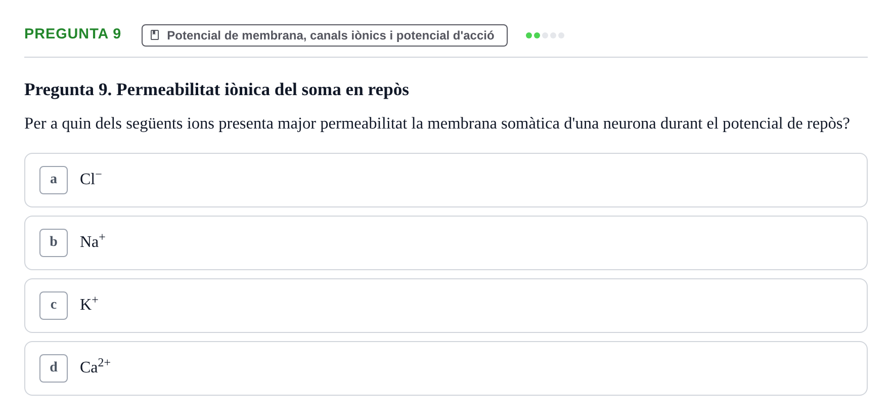 Enunciado: Pregunta 9 · Estructura i Funció del Cos Humà III UVIC 2025