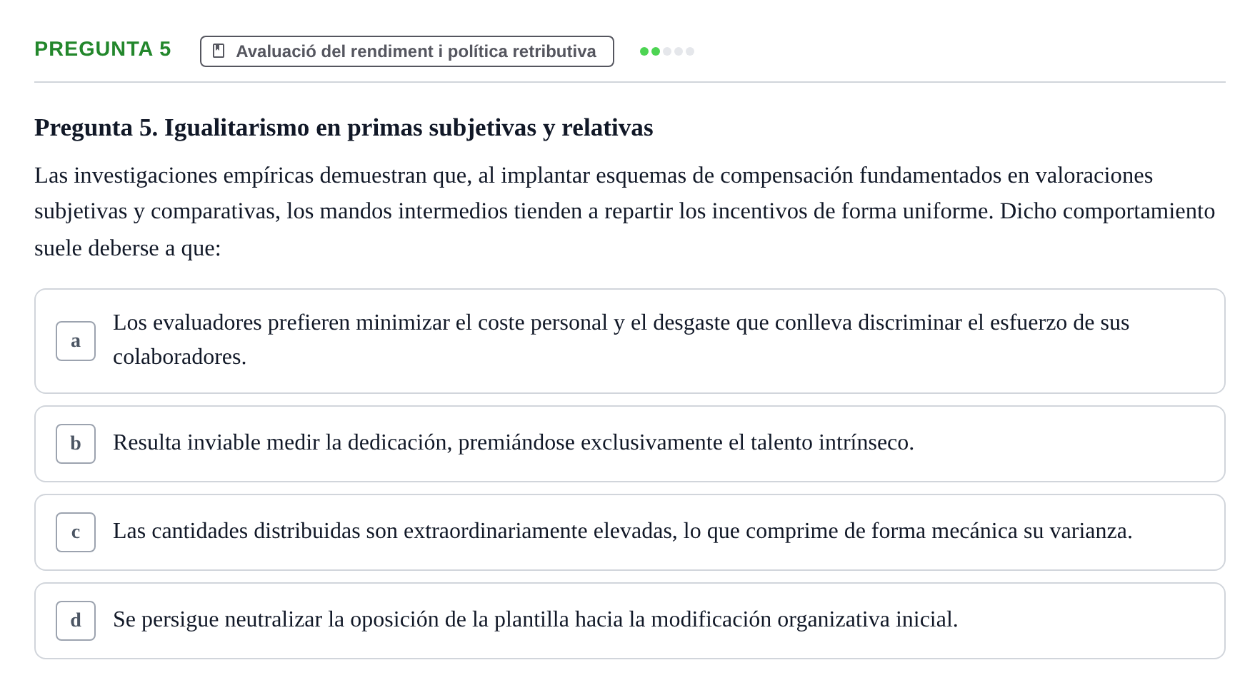 Enunciado: Pregunta 5 · Economia de L'Empre UPF 2014
