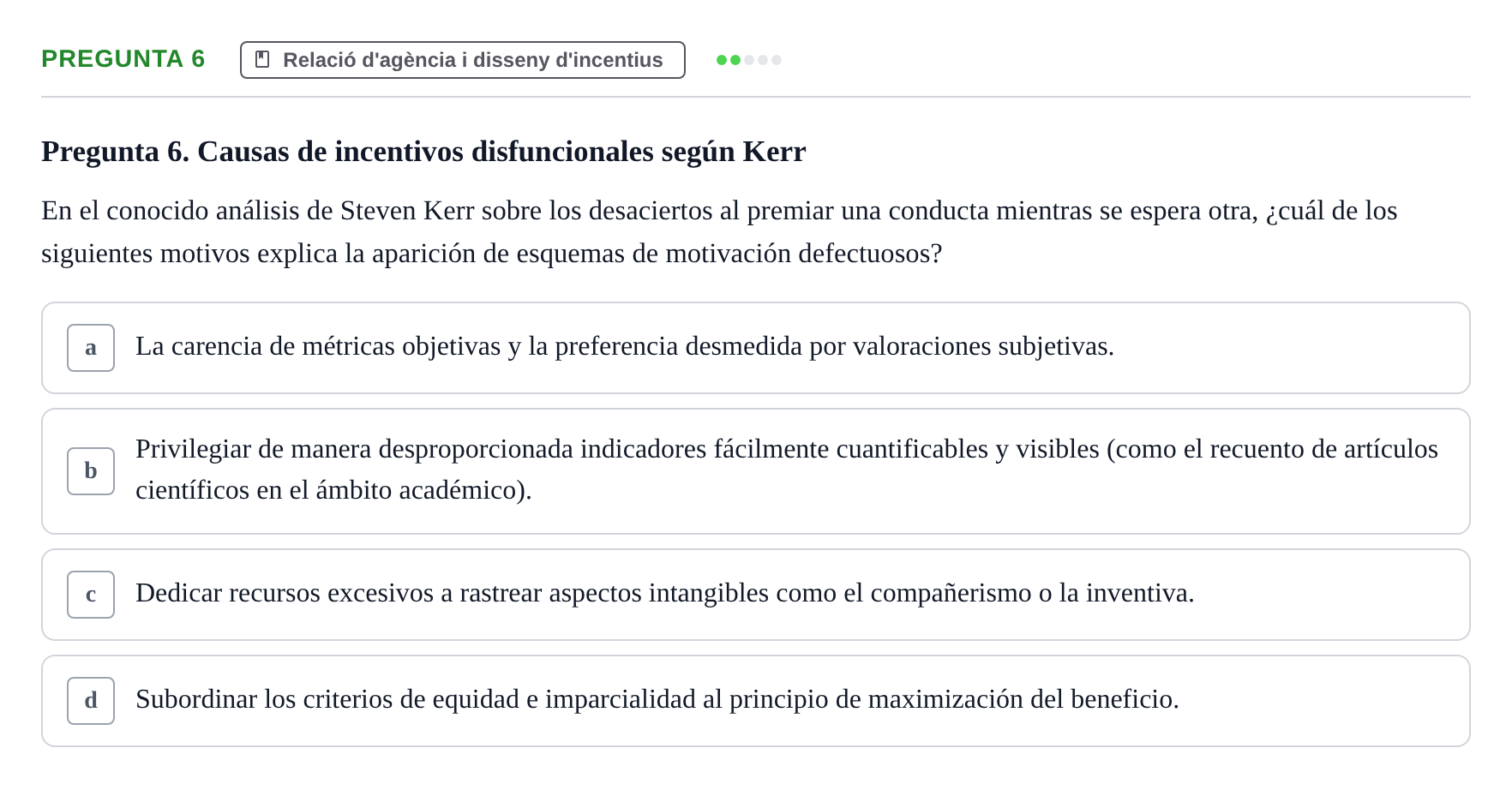 Enunciado: Pregunta 6 · Economia de L'Empre UPF 2014