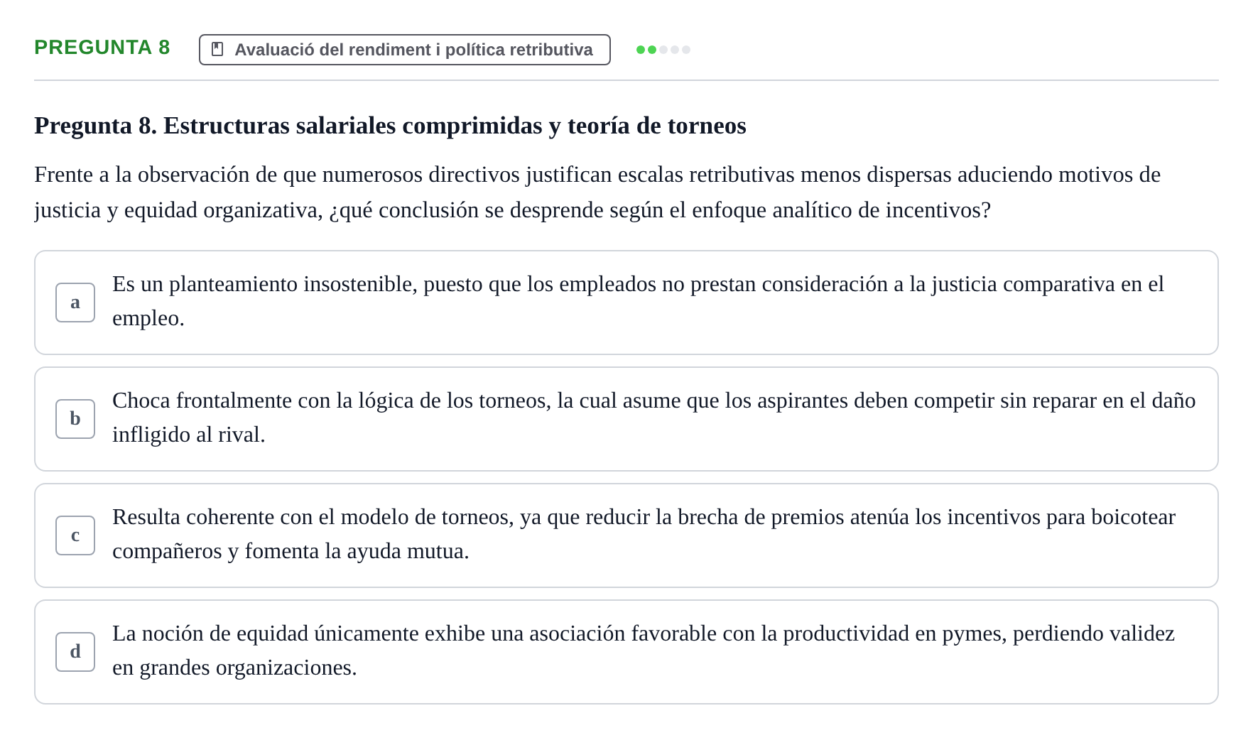 Enunciado: Pregunta 8 · Economia de L'Empre UPF 2014