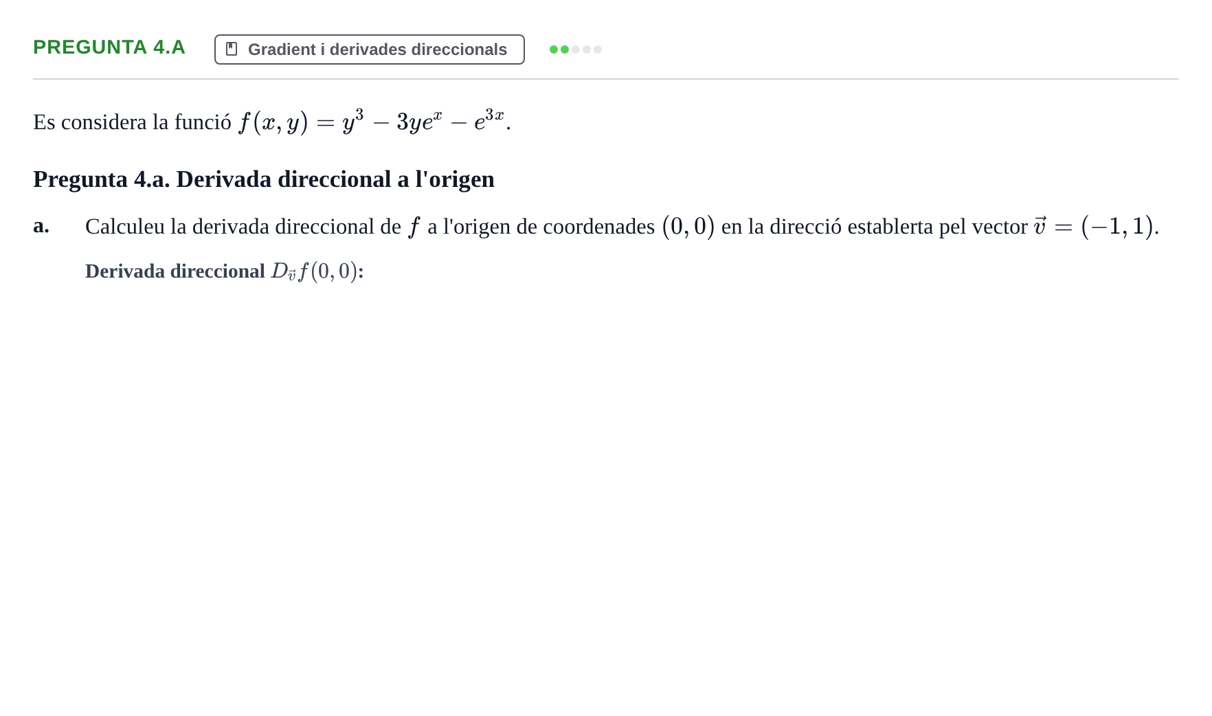 Enunciado: Pregunta 4.a · Matemàtiques Ii UPF 2013