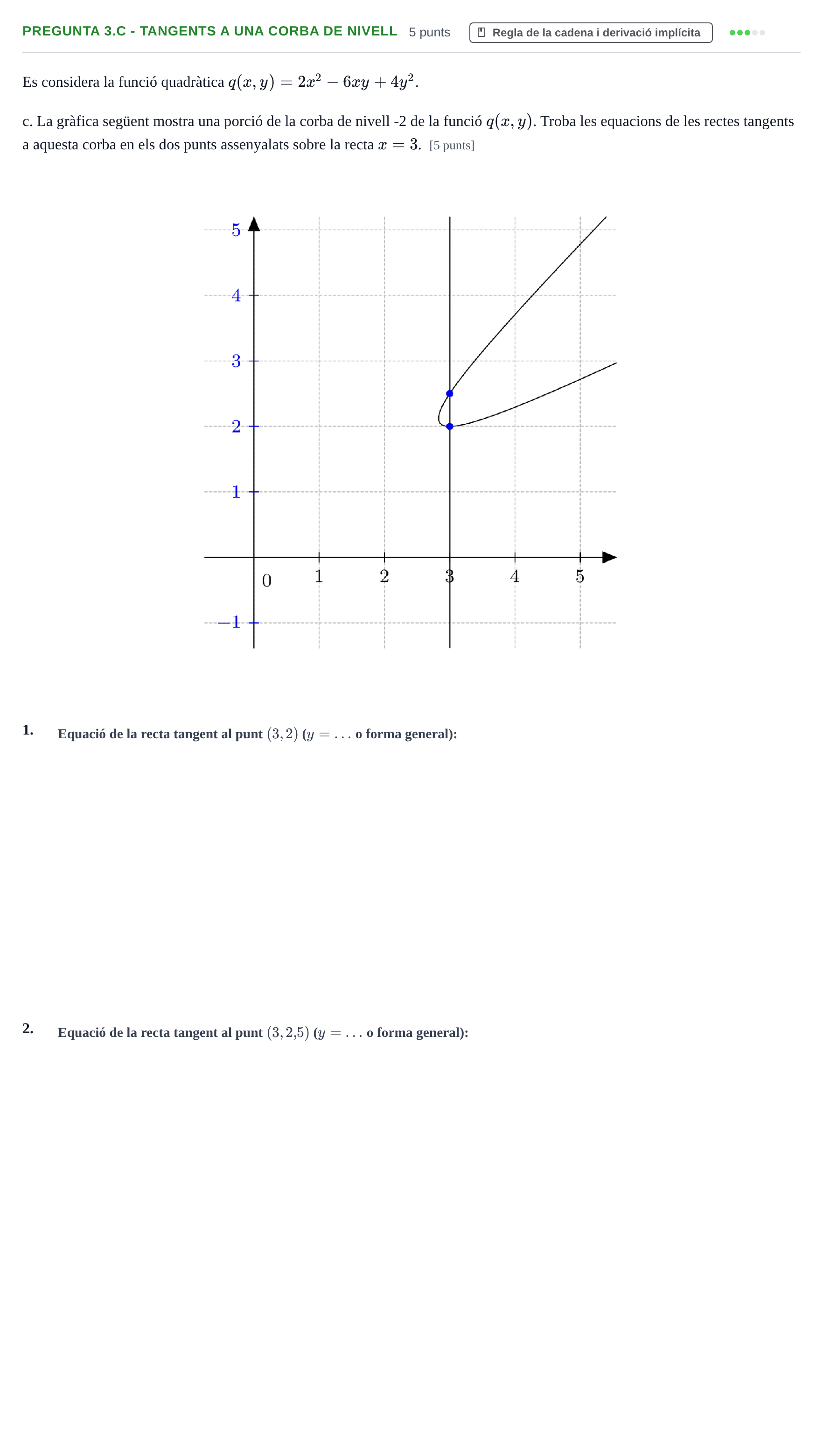 Enunciado: Pregunta 3.c - Tangents a una corba de nivell · Matematiques Iii UPF 2013