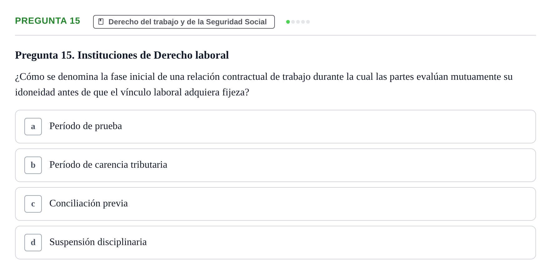 Enunciado: Pregunta 15
