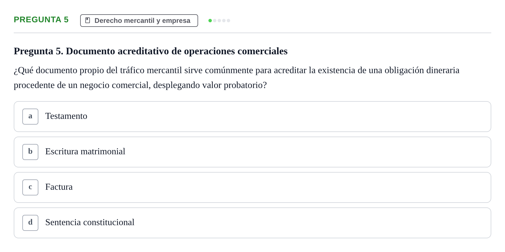 Enunciado: Pregunta 5