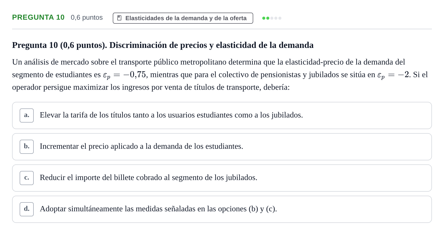 Enunciado: Pregunta 10 · Introducción a la Economía UAB 2017