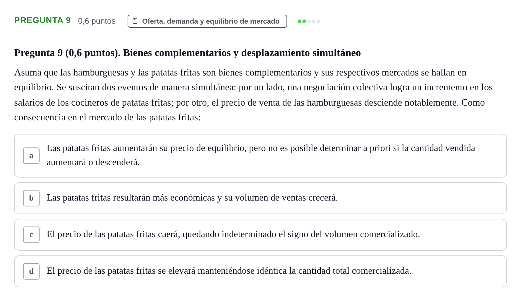 Enunciado: Pregunta 9 · Introducción a la Economía UAB 2017