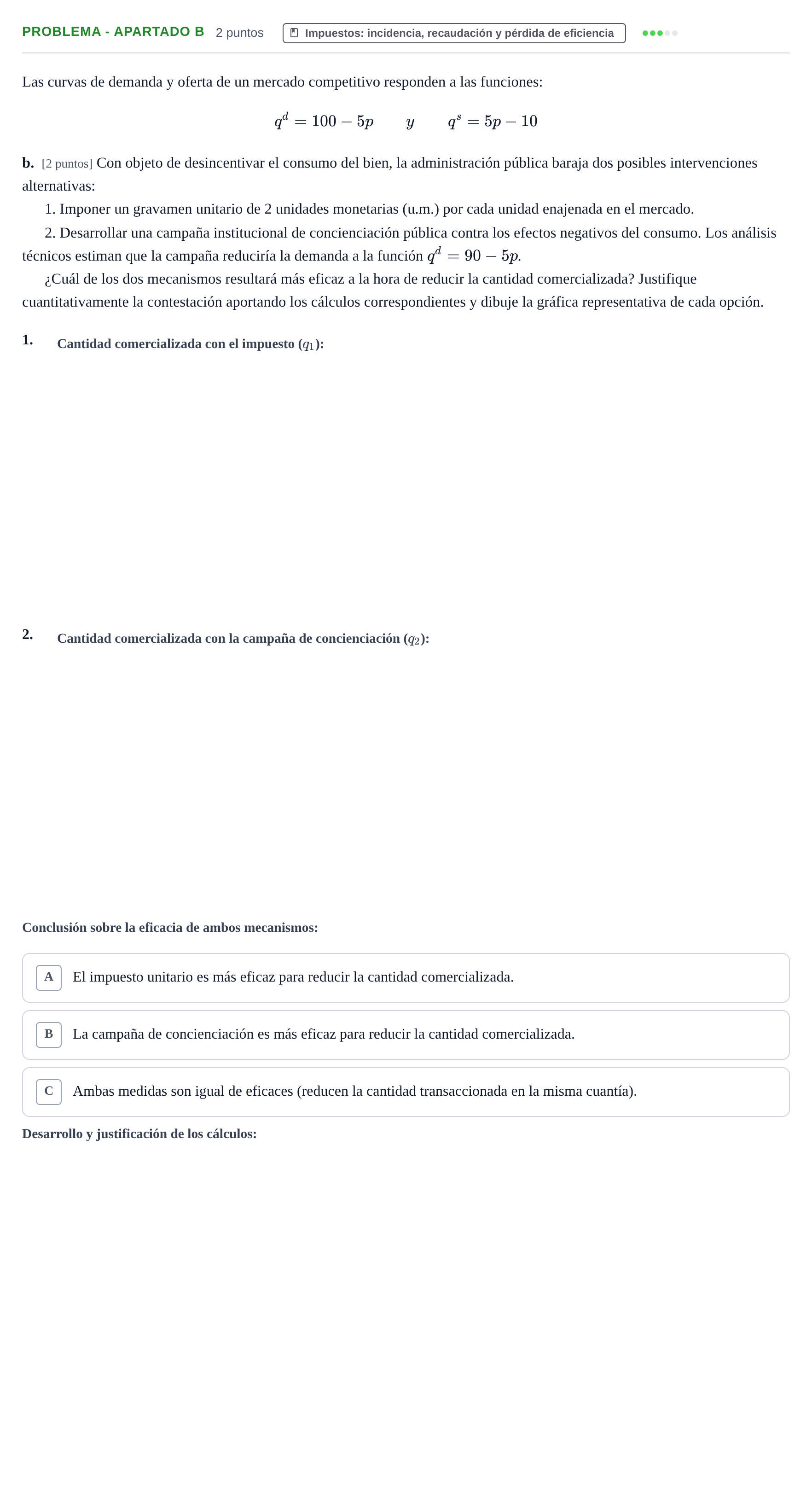 Enunciado: Problema - Apartado b · Introducción a la Economía UAB 2017