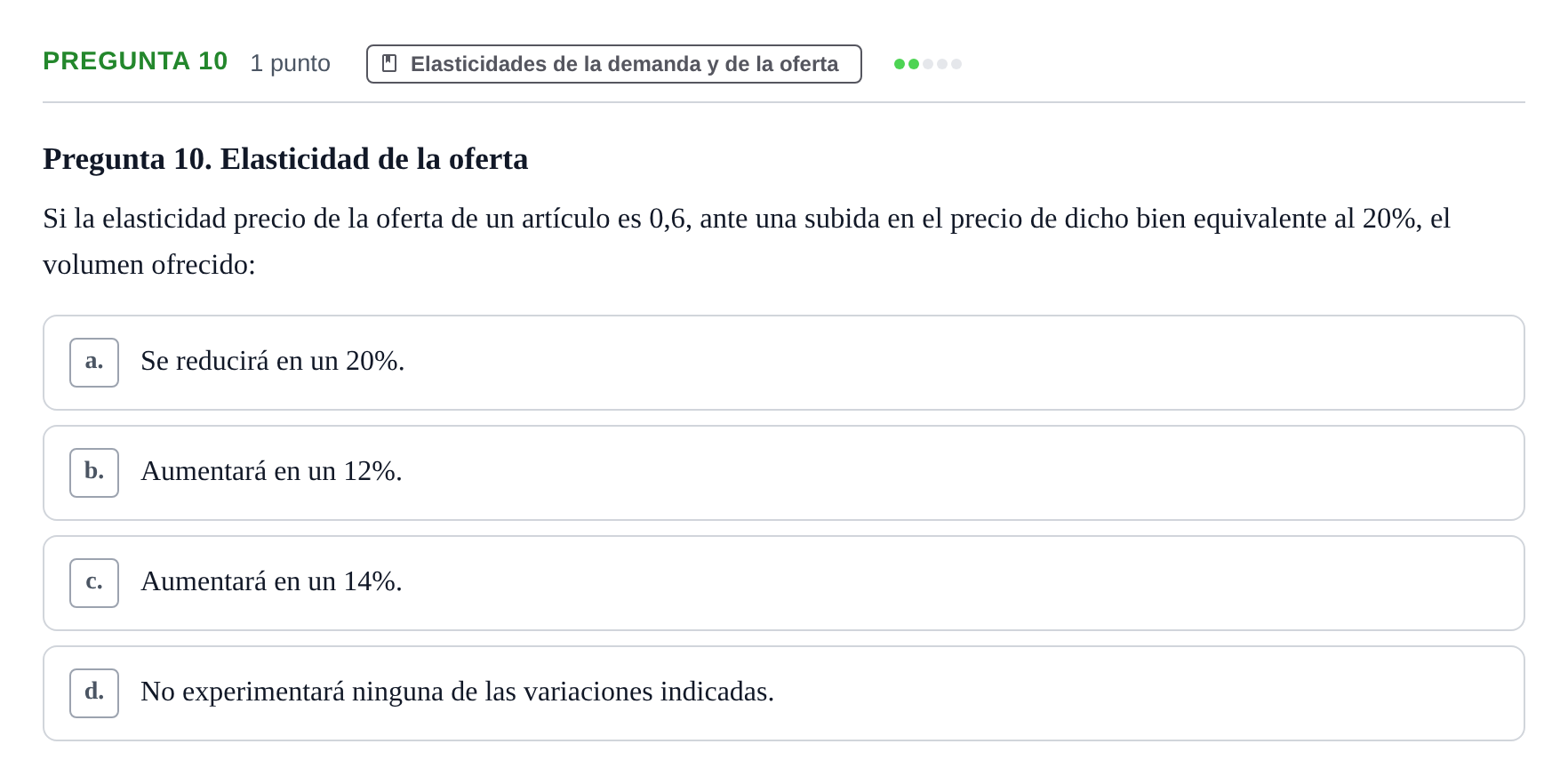 Enunciado: Pregunta 10 · Introducción a la Economía UAB 2017