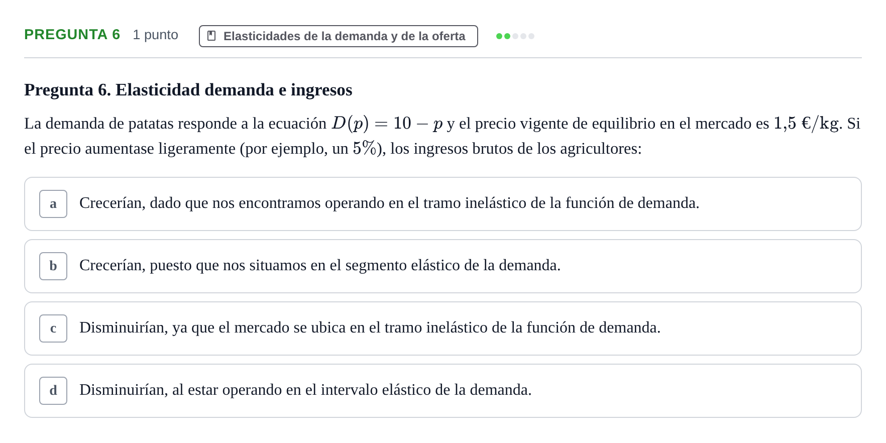 Enunciado: Pregunta 6 · Introducción a la Economía UAB 2017