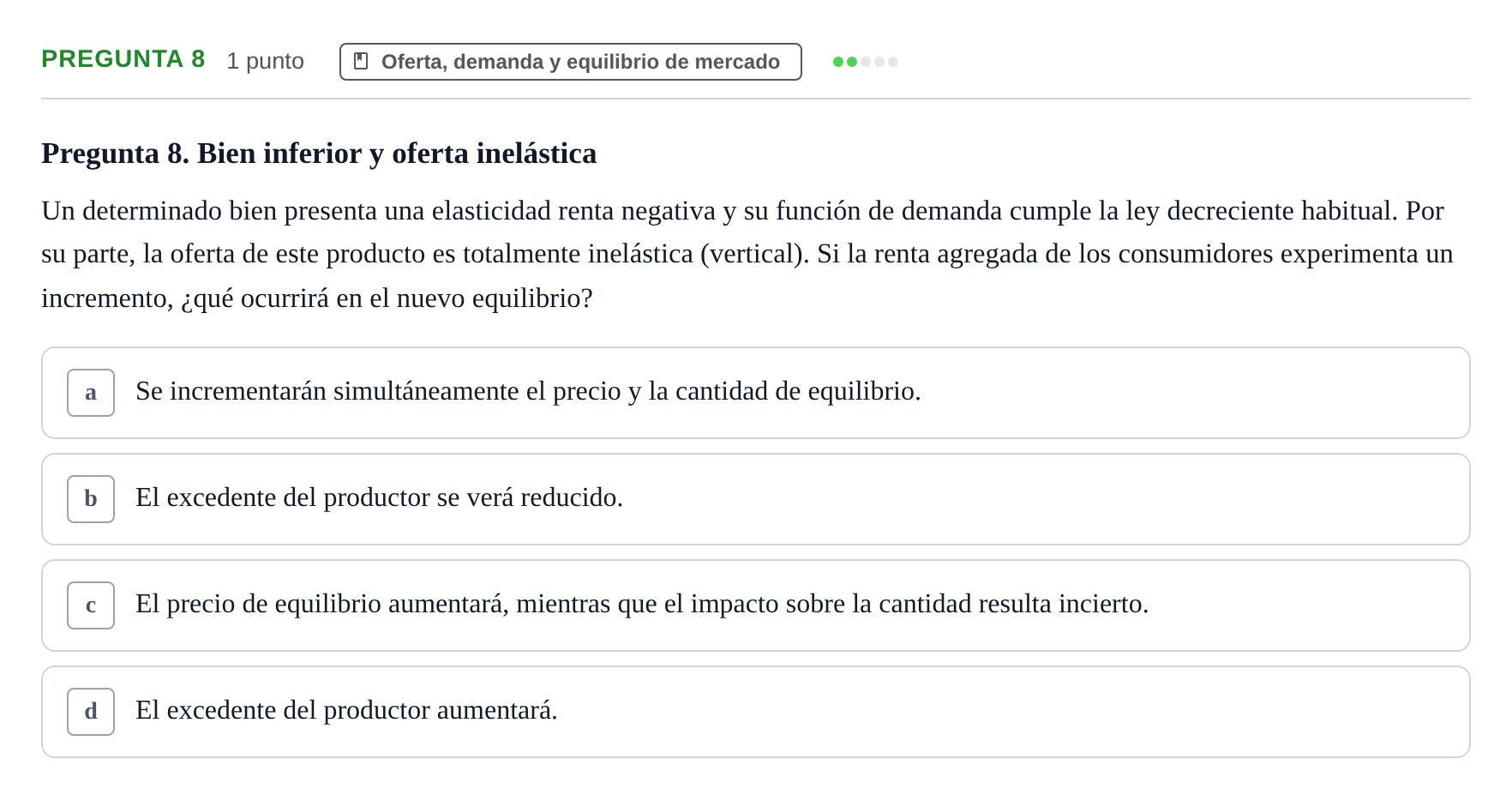 Enunciado: Pregunta 8 · Introducción a la Economía UAB 2017