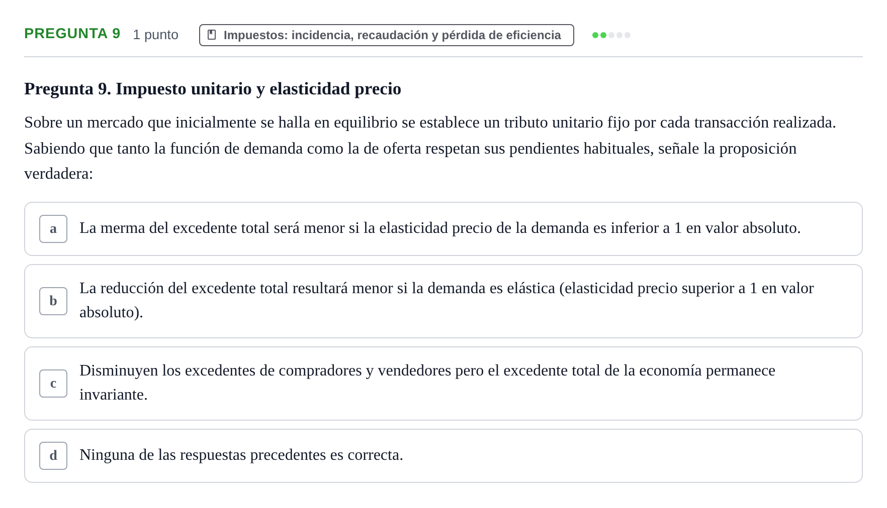 Enunciado: Pregunta 9 · Introducción a la Economía UAB 2017