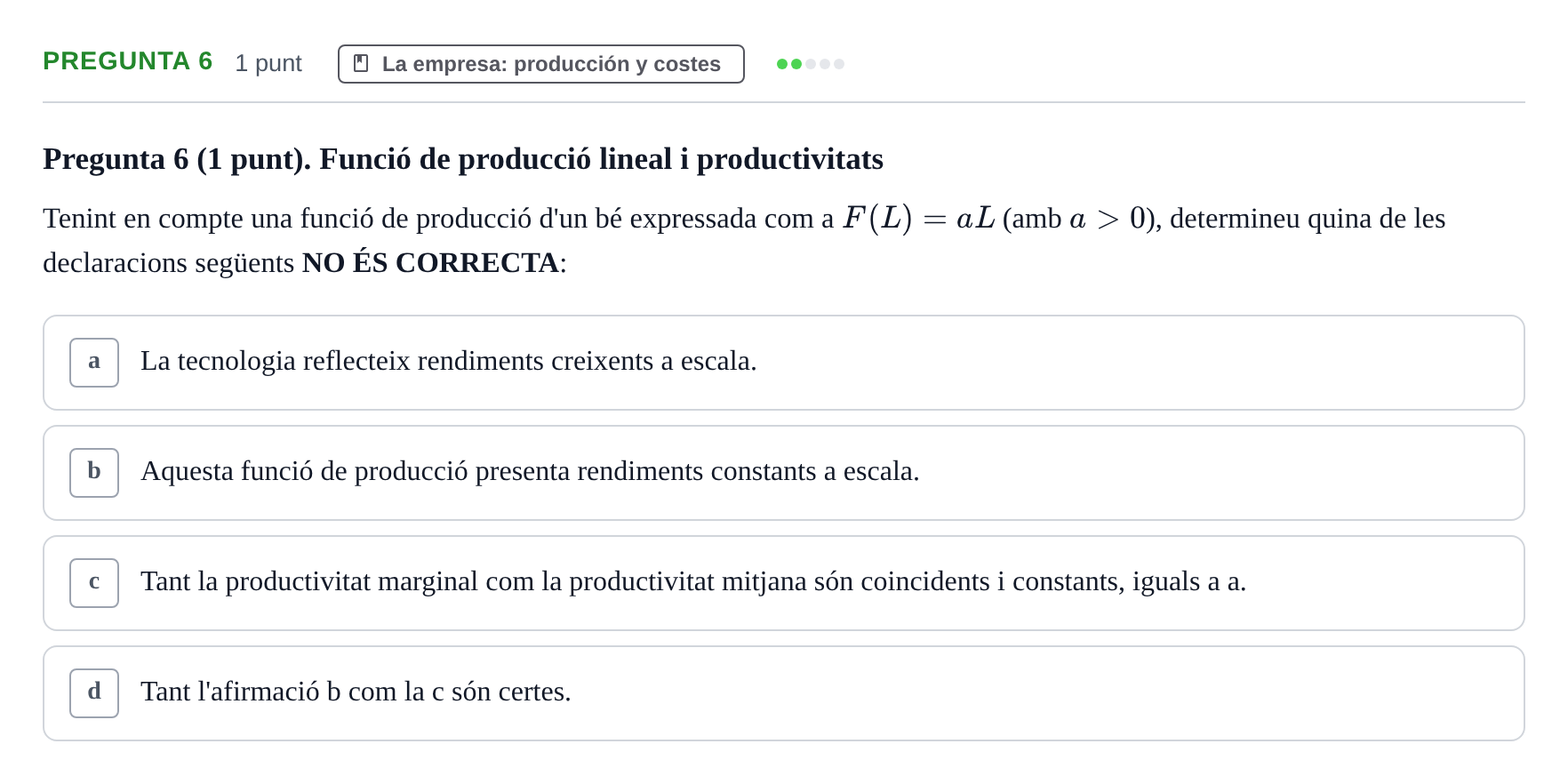 Enunciado: Pregunta 6 · Introducción a la Economía UAB 2017