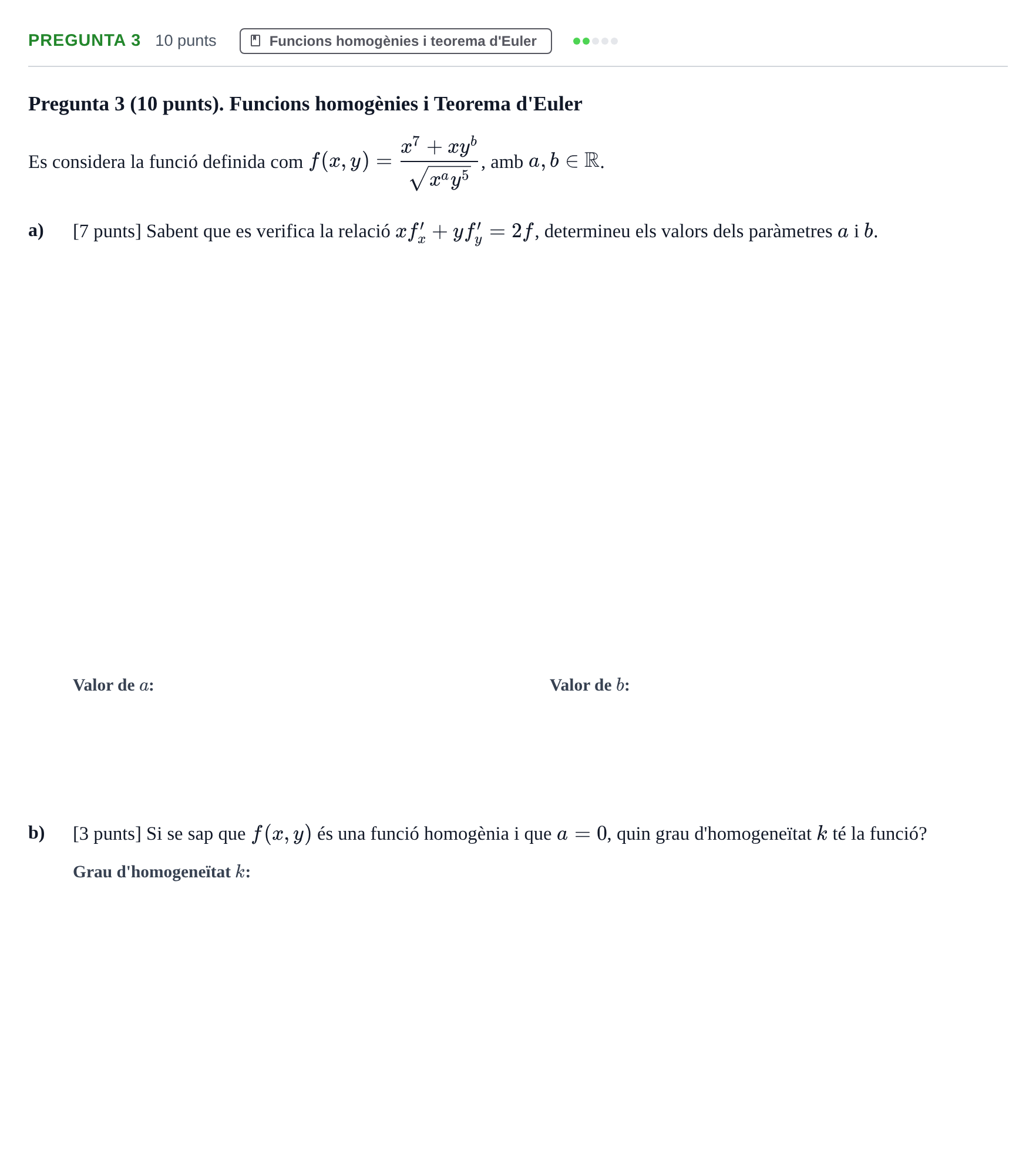 Enunciado: Pregunta 3 · Matematiques Iii UPF 2014