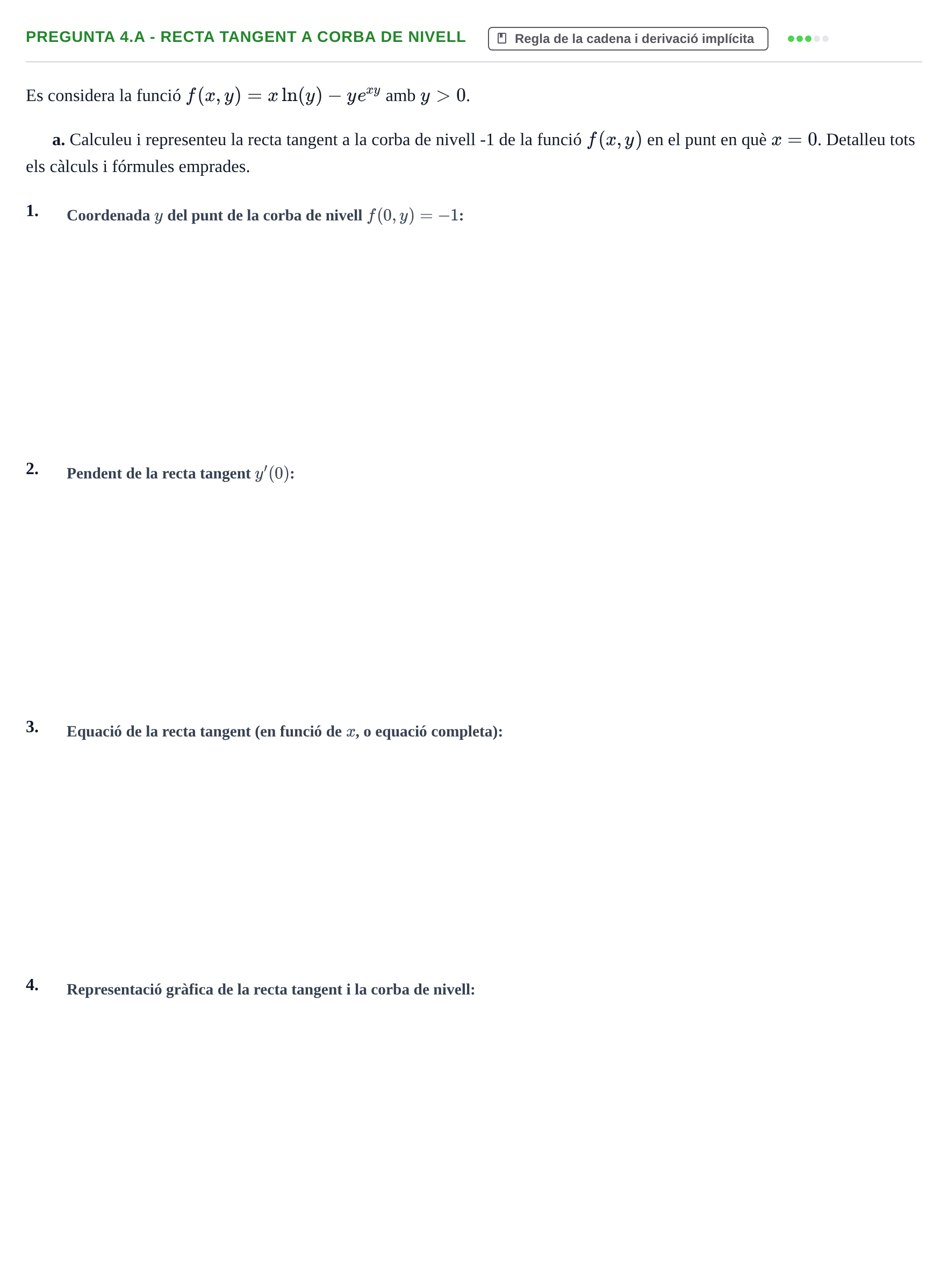 Enunciado: Pregunta 4.a - Recta tangent a corba de nivell · Matematiques Iii UPF 2014