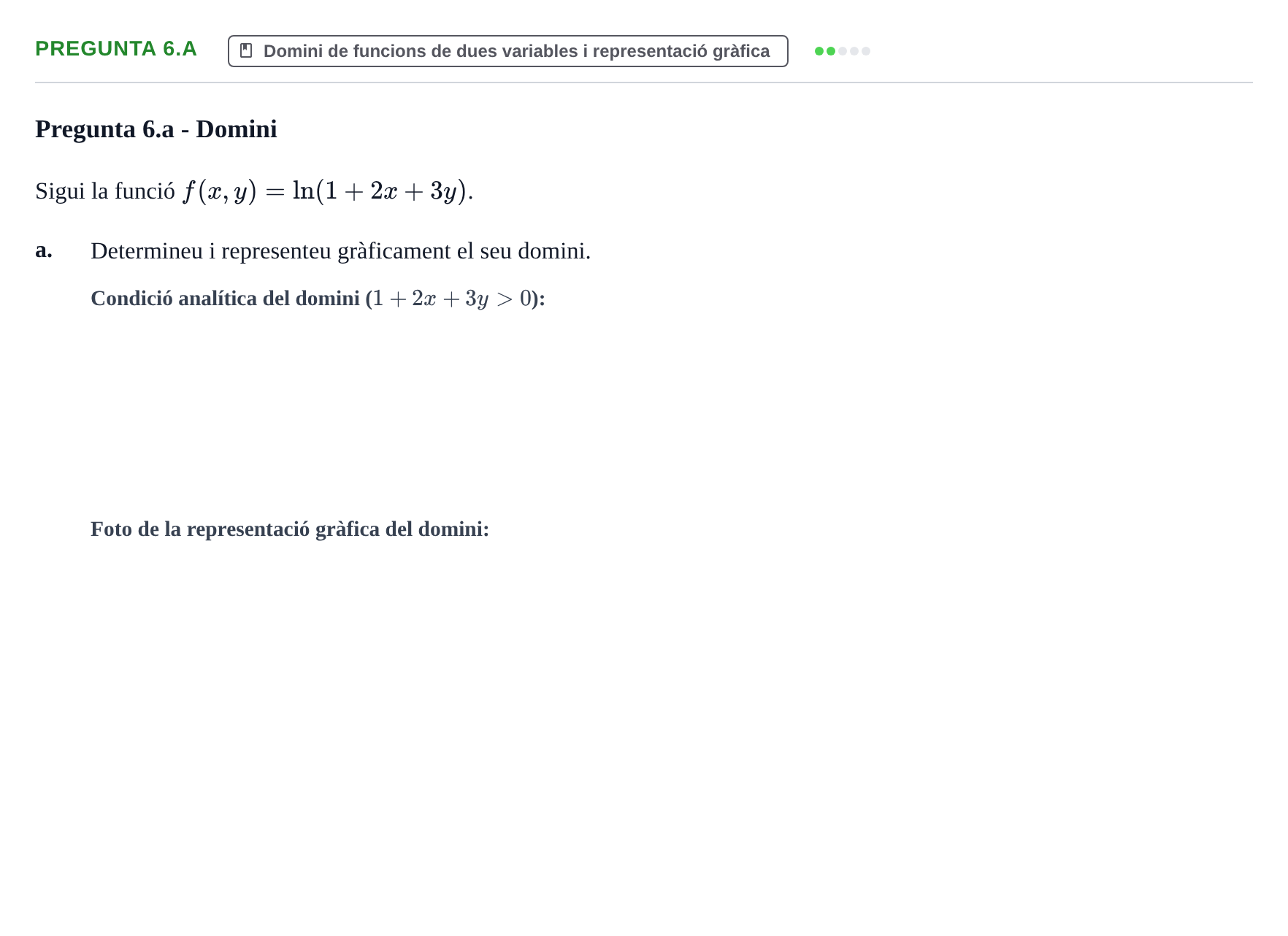Enunciado: Pregunta 6.a - Domini · Matematiques Iii UPF 2014