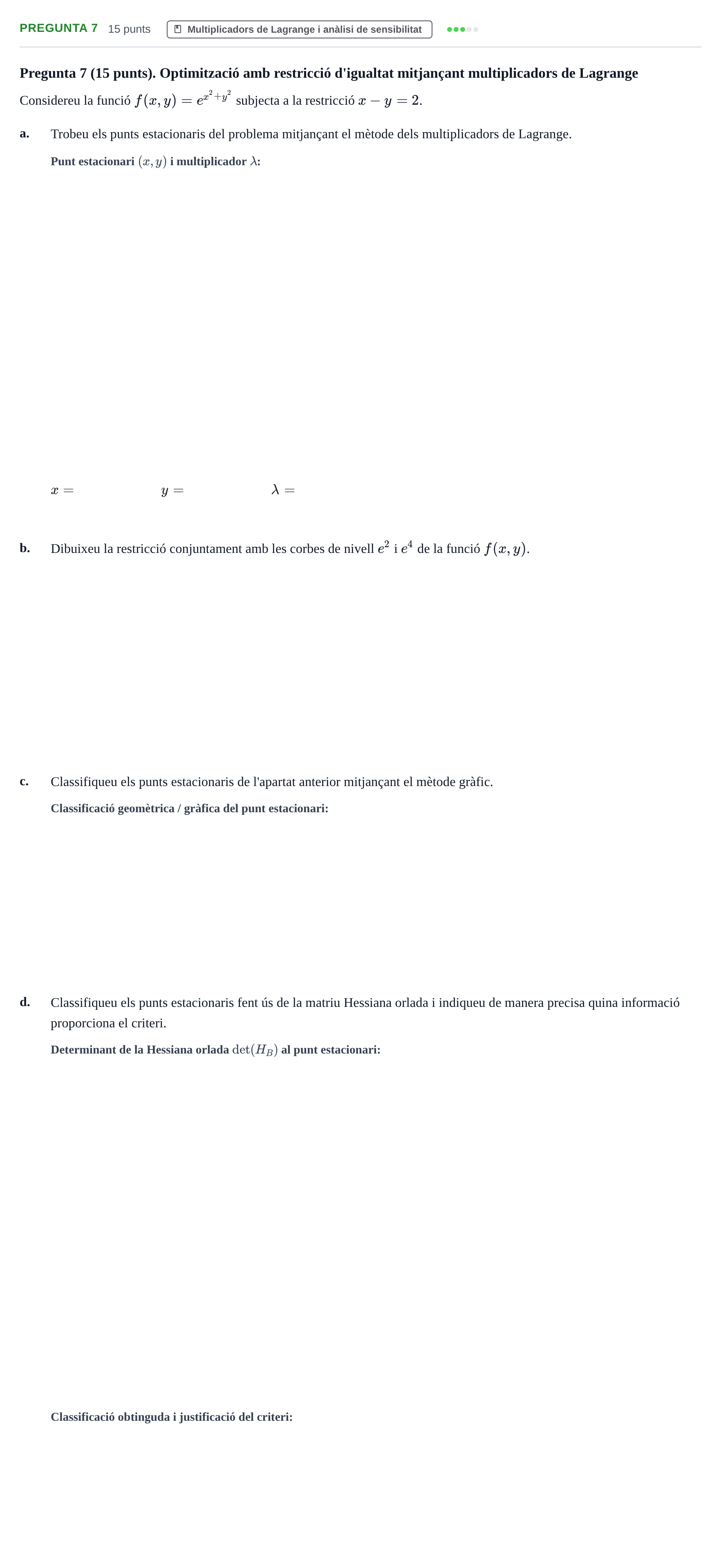 Enunciado: Pregunta 7 · Matematiques Iii UPF 2014