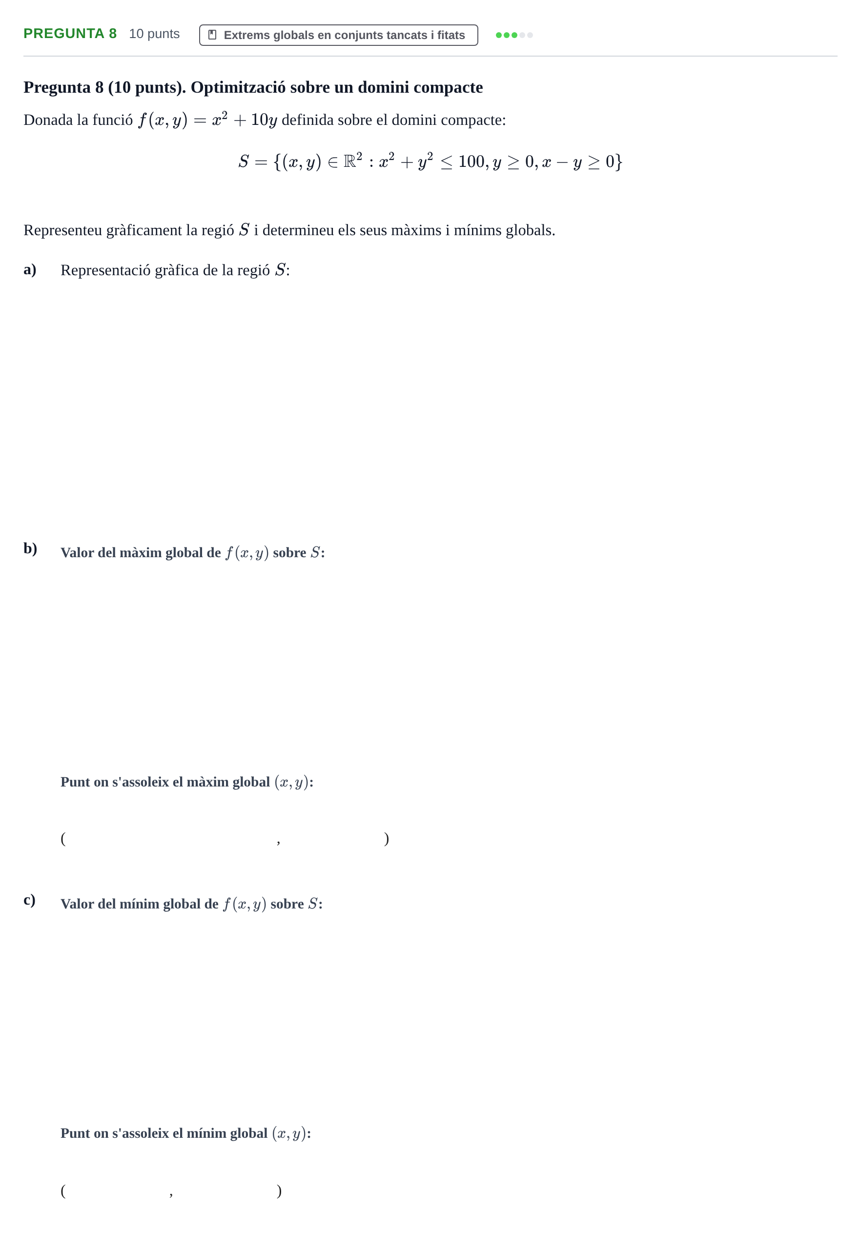 Enunciado: Pregunta 8 · Matematiques Iii UPF 2014