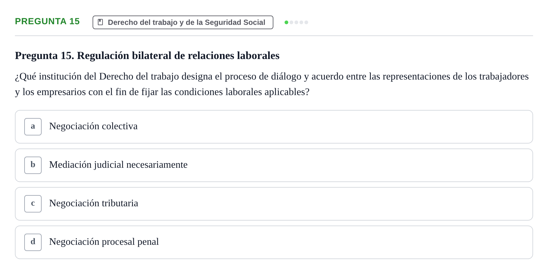 Enunciado: Pregunta 15