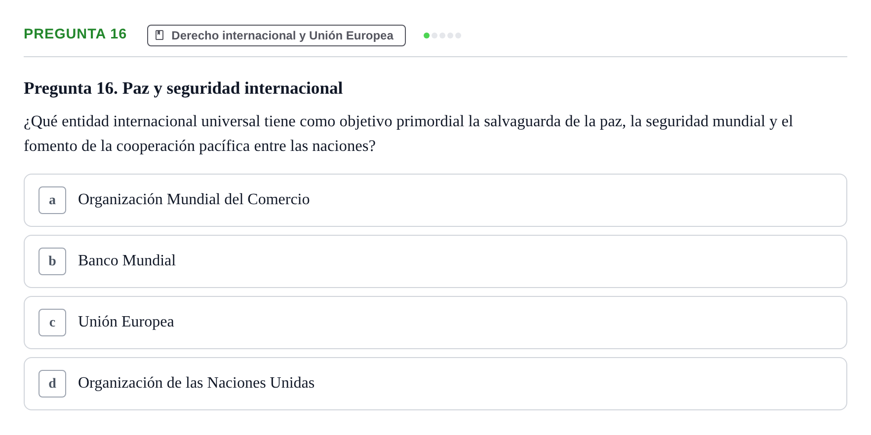 Enunciado: Pregunta 16