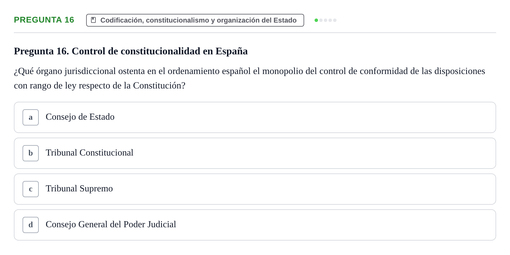 Enunciado: Pregunta 16
