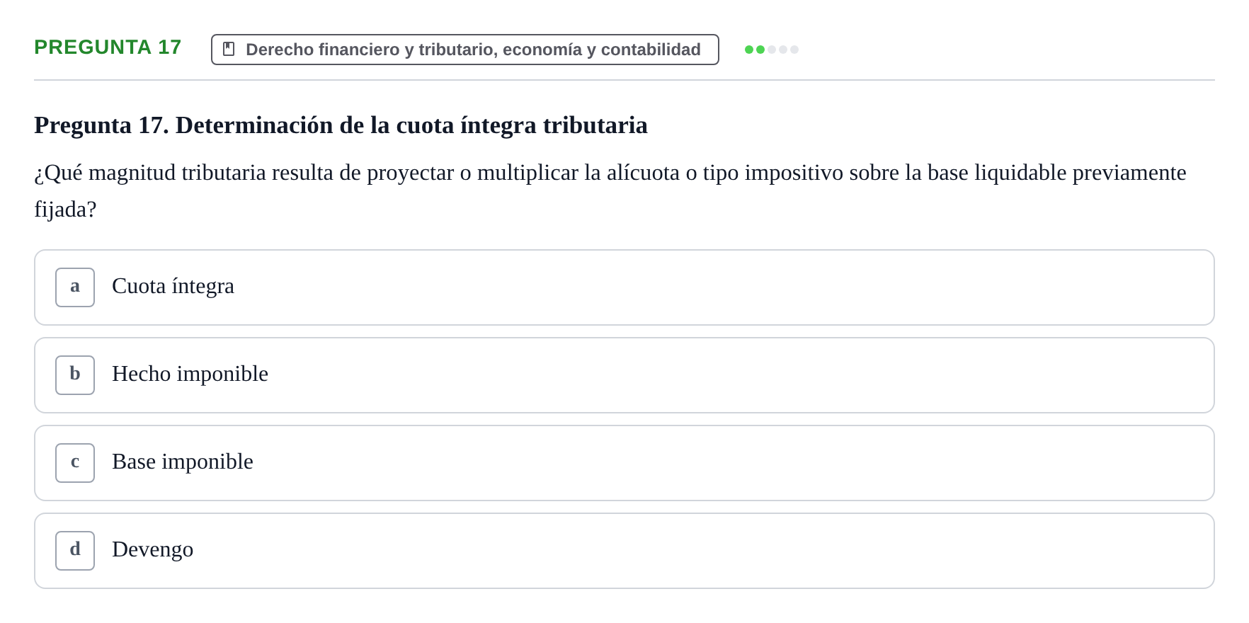 Enunciado: Pregunta 17
