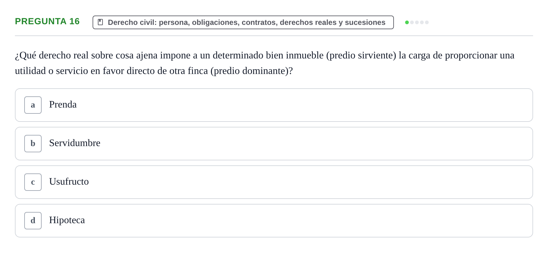 Enunciado: Pregunta 16