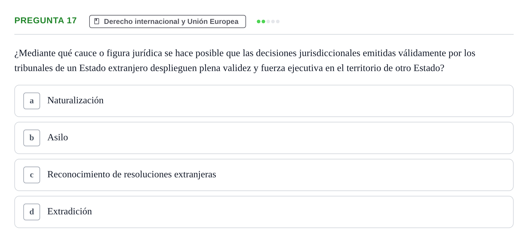 Enunciado: Pregunta 17