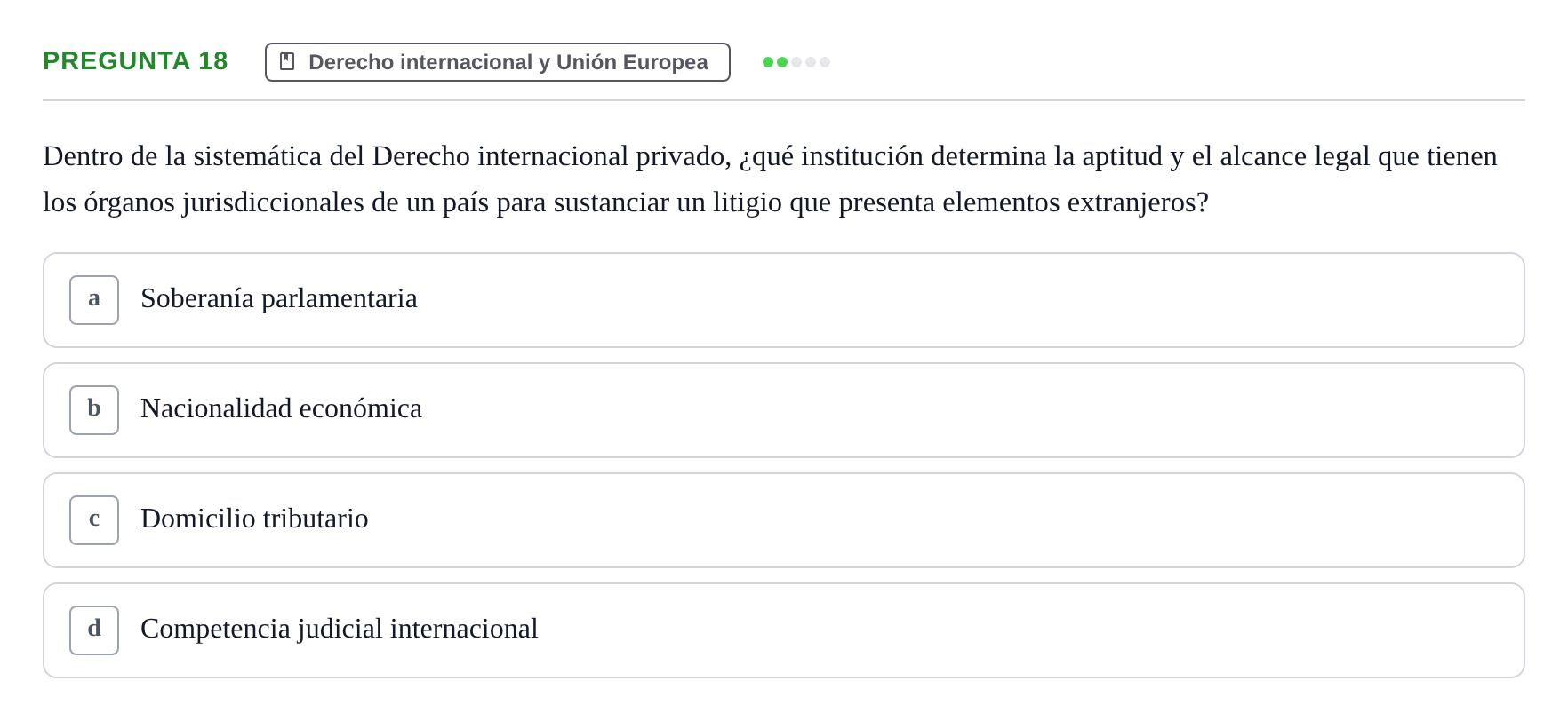 Enunciado: Pregunta 18