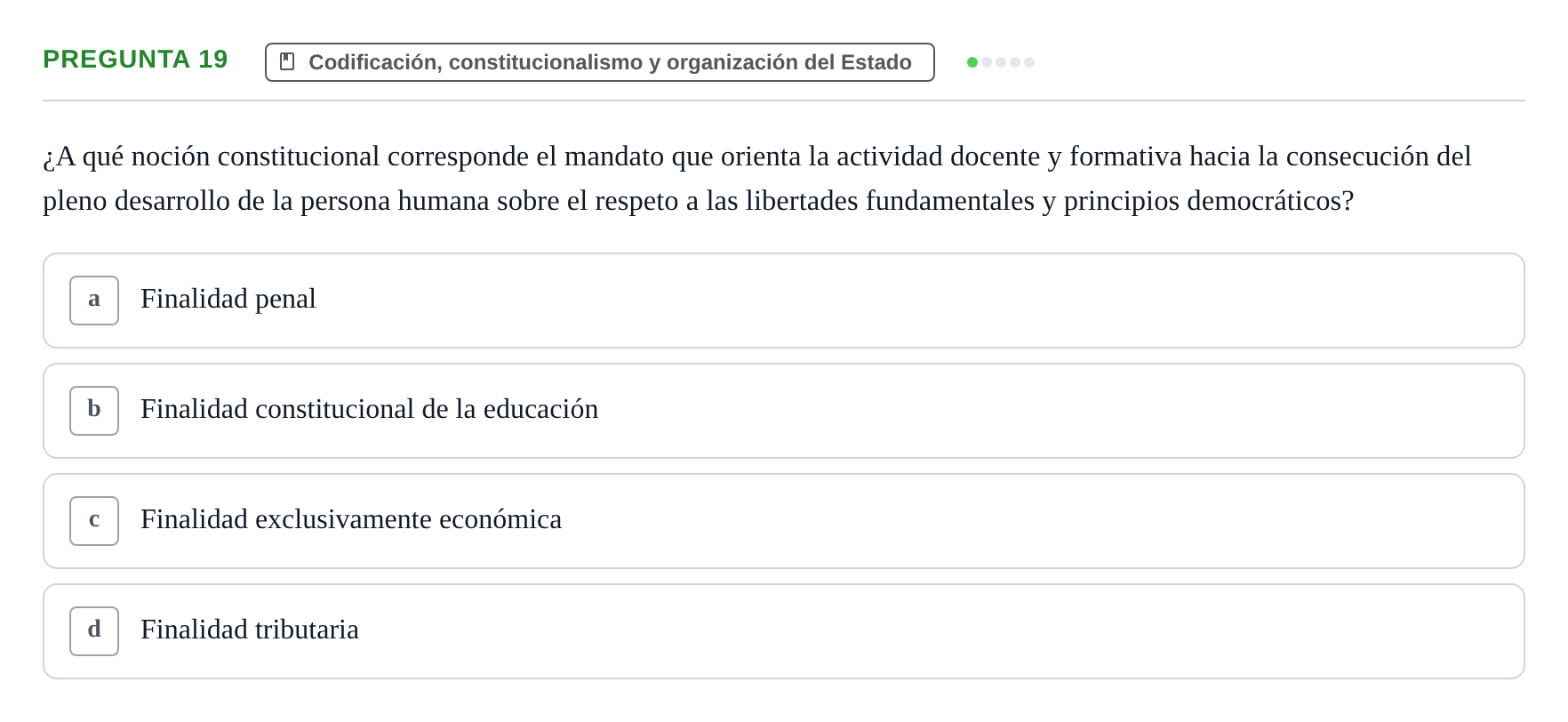 Enunciado: Pregunta 19