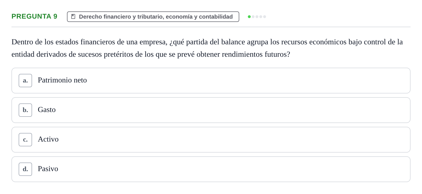 Enunciado: Pregunta 9