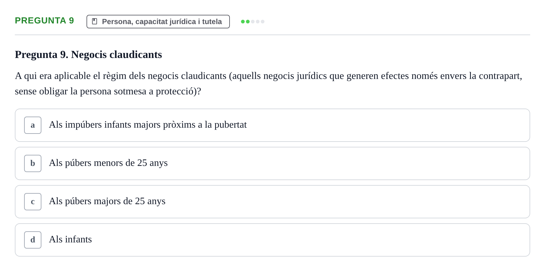 Enunciado: Pregunta 9 · Derecho Romano y su recepción en Europa UDL 2015
