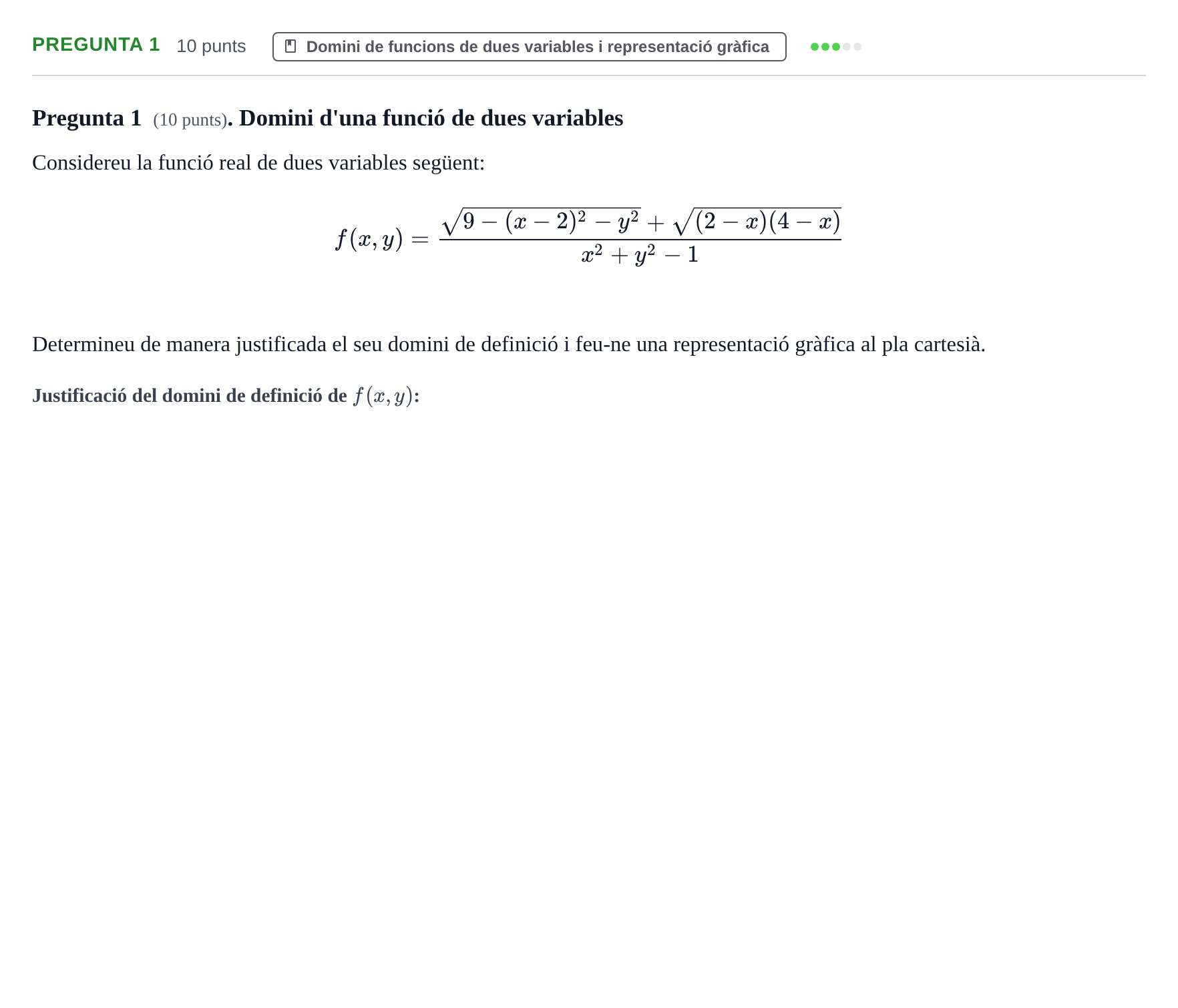 Enunciado: Pregunta 1 · Matematiques Iii UPF 2015