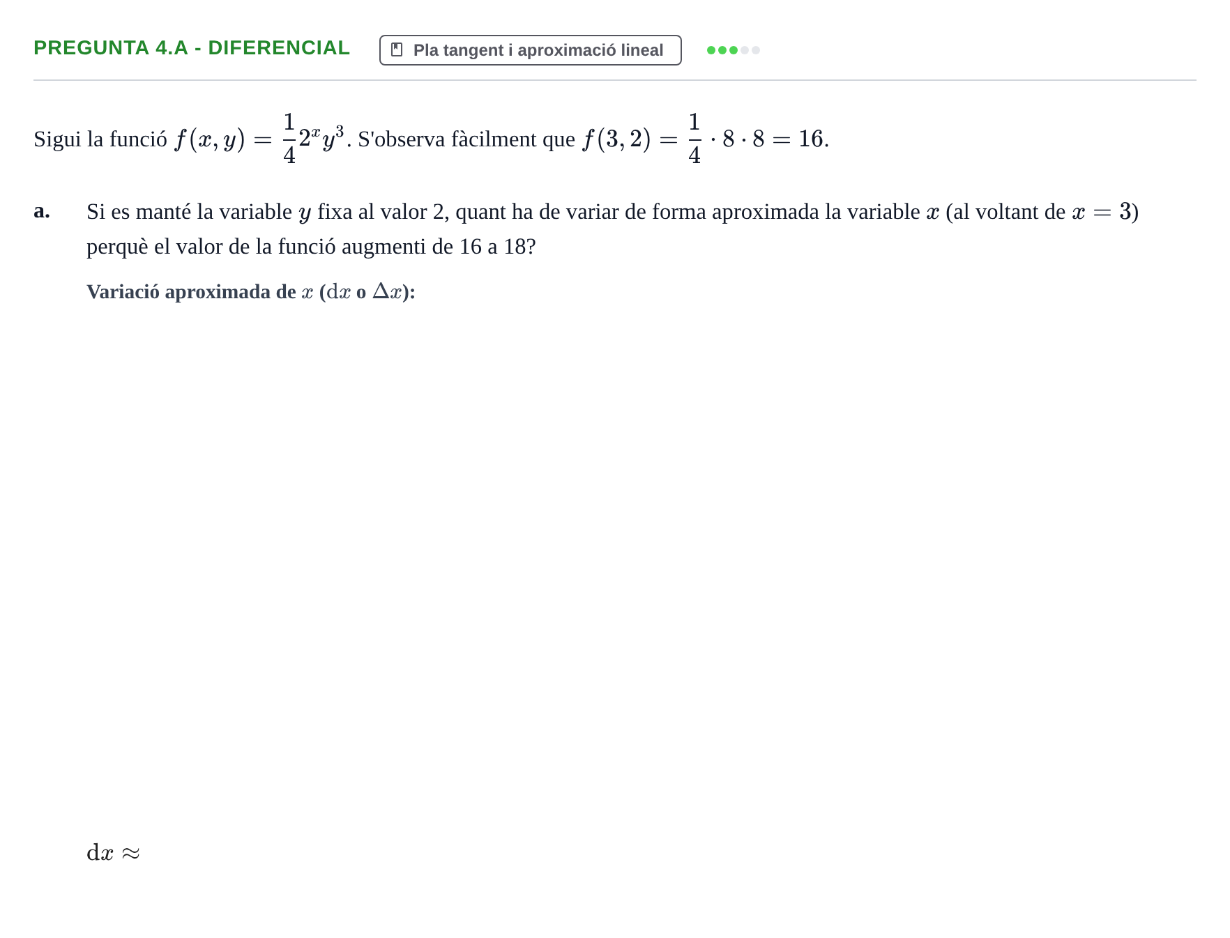 Enunciado: Pregunta 4.a - Diferencial · Matematiques Iii UPF 2015