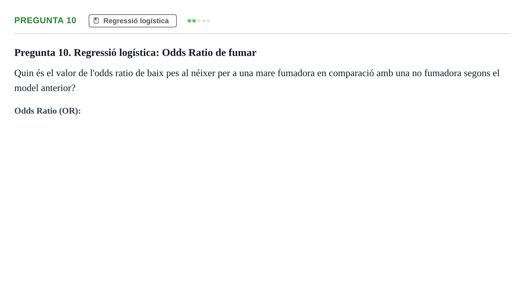 Enunciado: Pregunta 10 · Bioestadística UDL 2014