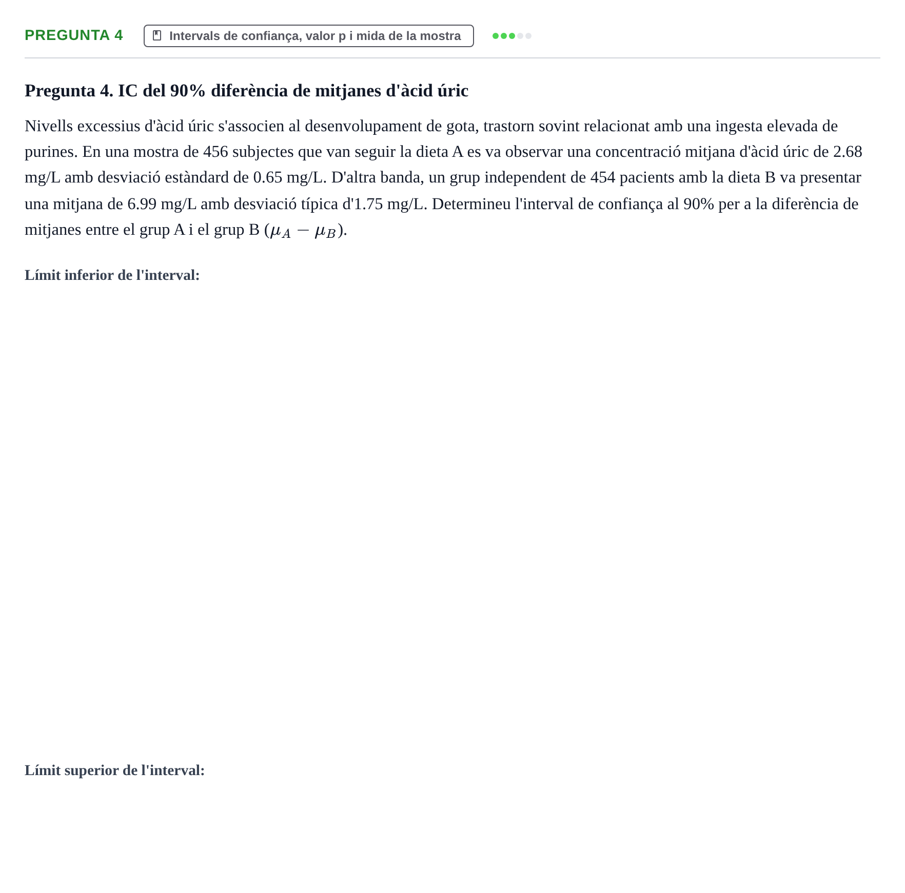 Enunciado: Pregunta 4 · Bioestadística UDL 2014