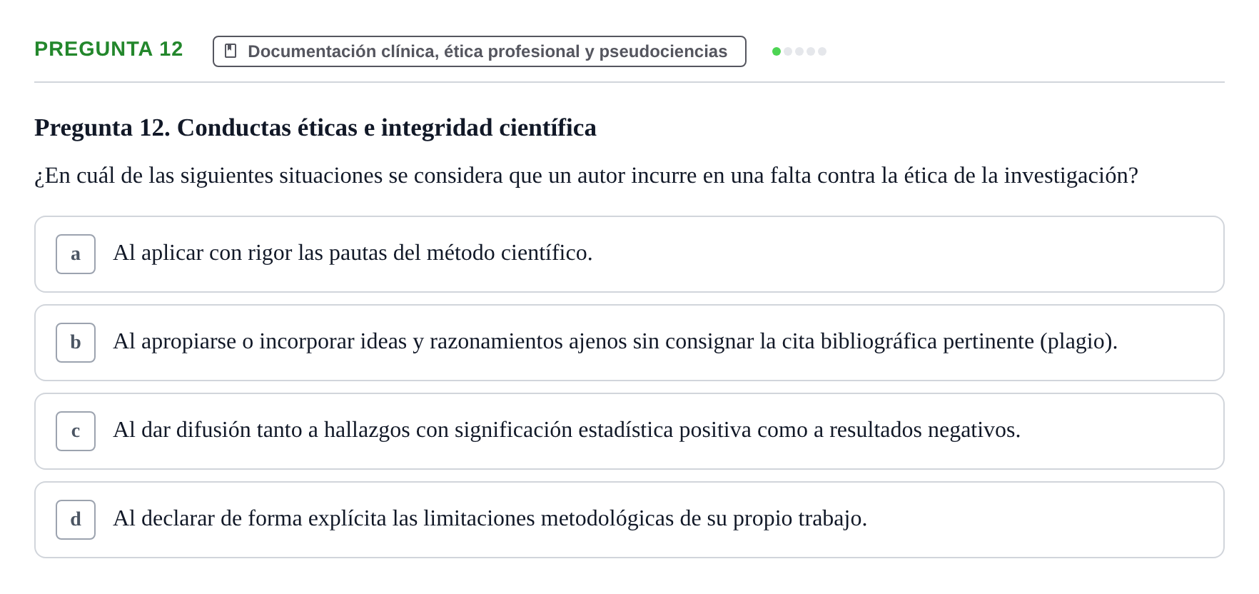 Enunciado: Pregunta 12 · Recursos Informáticos y Documentación UDL 2019