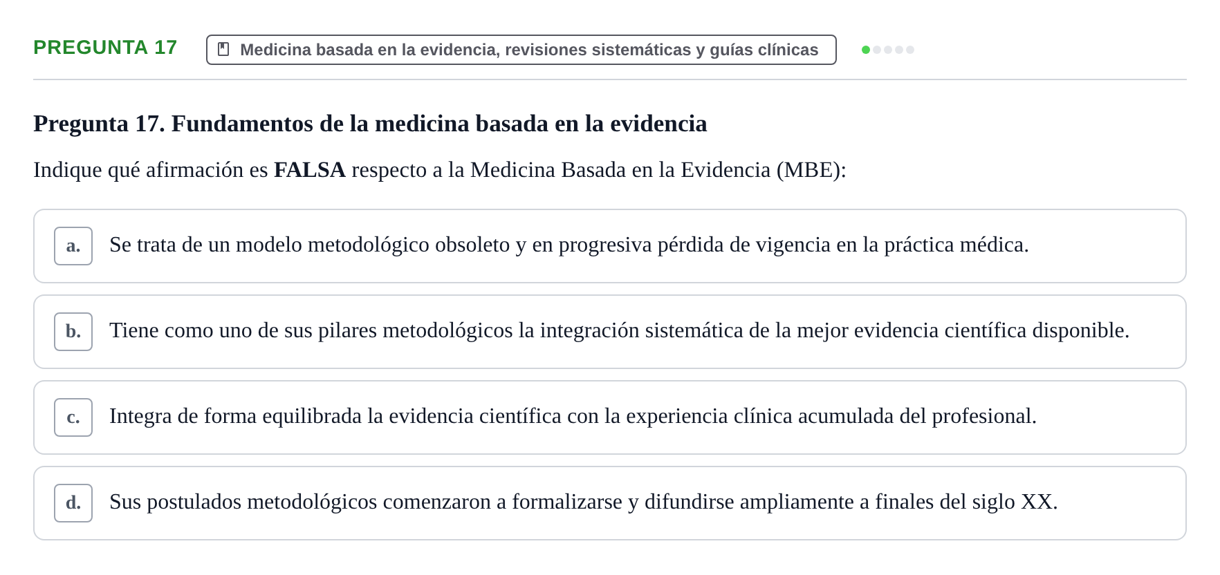 Enunciado: Pregunta 17 · Recursos Informáticos y Documentación UDL 2019