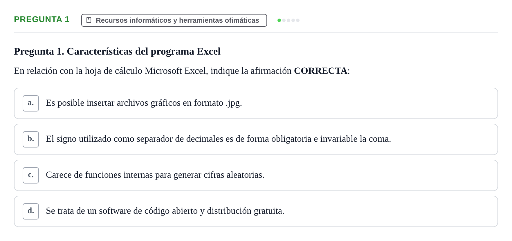 Enunciado: Pregunta 1 · Recursos Informáticos y Documentación UDL 2019