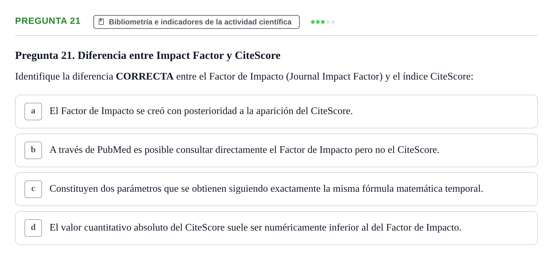 Enunciado: Pregunta 21 · Recursos Informáticos y Documentación UDL 2019