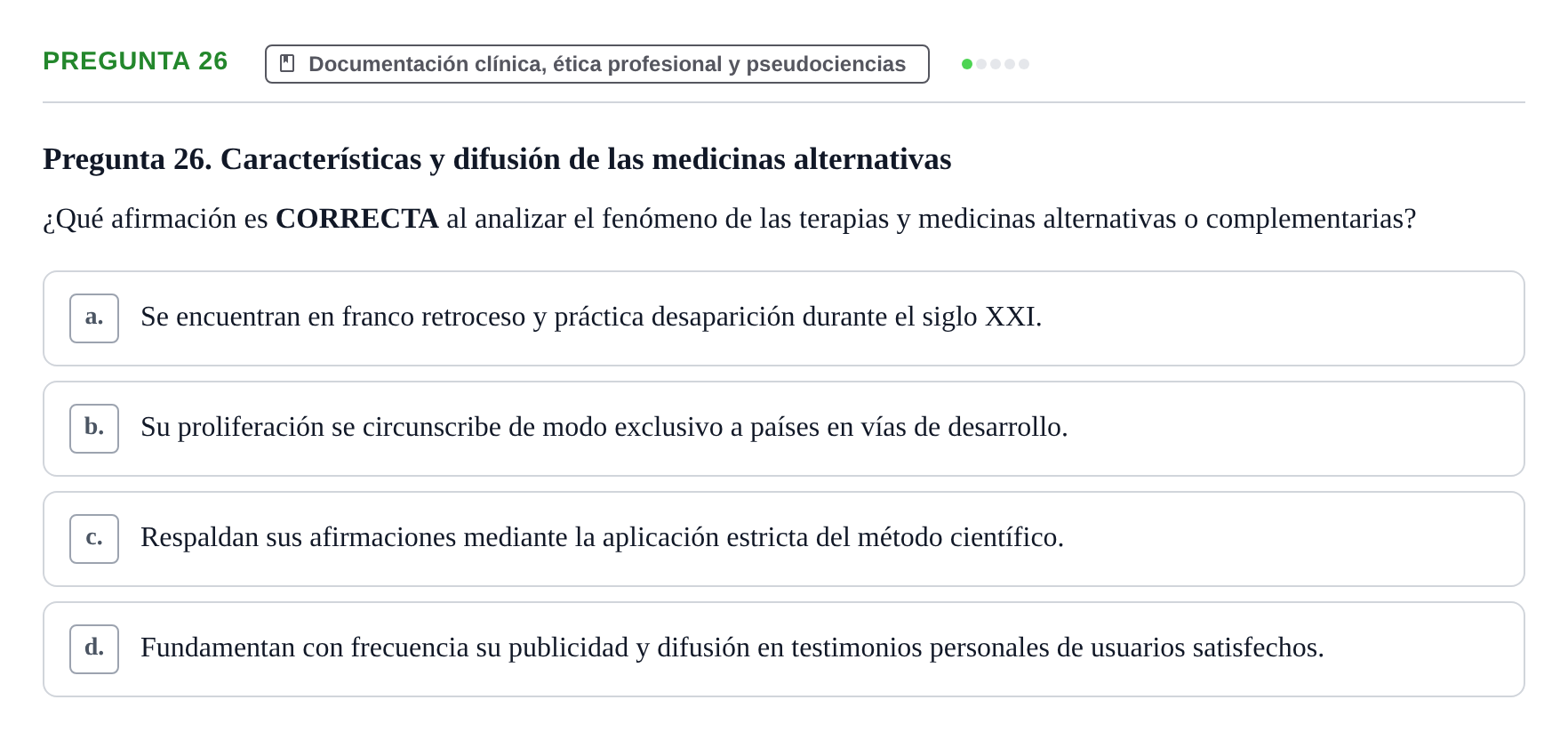 Enunciado: Pregunta 26 · Recursos Informáticos y Documentación UDL 2019