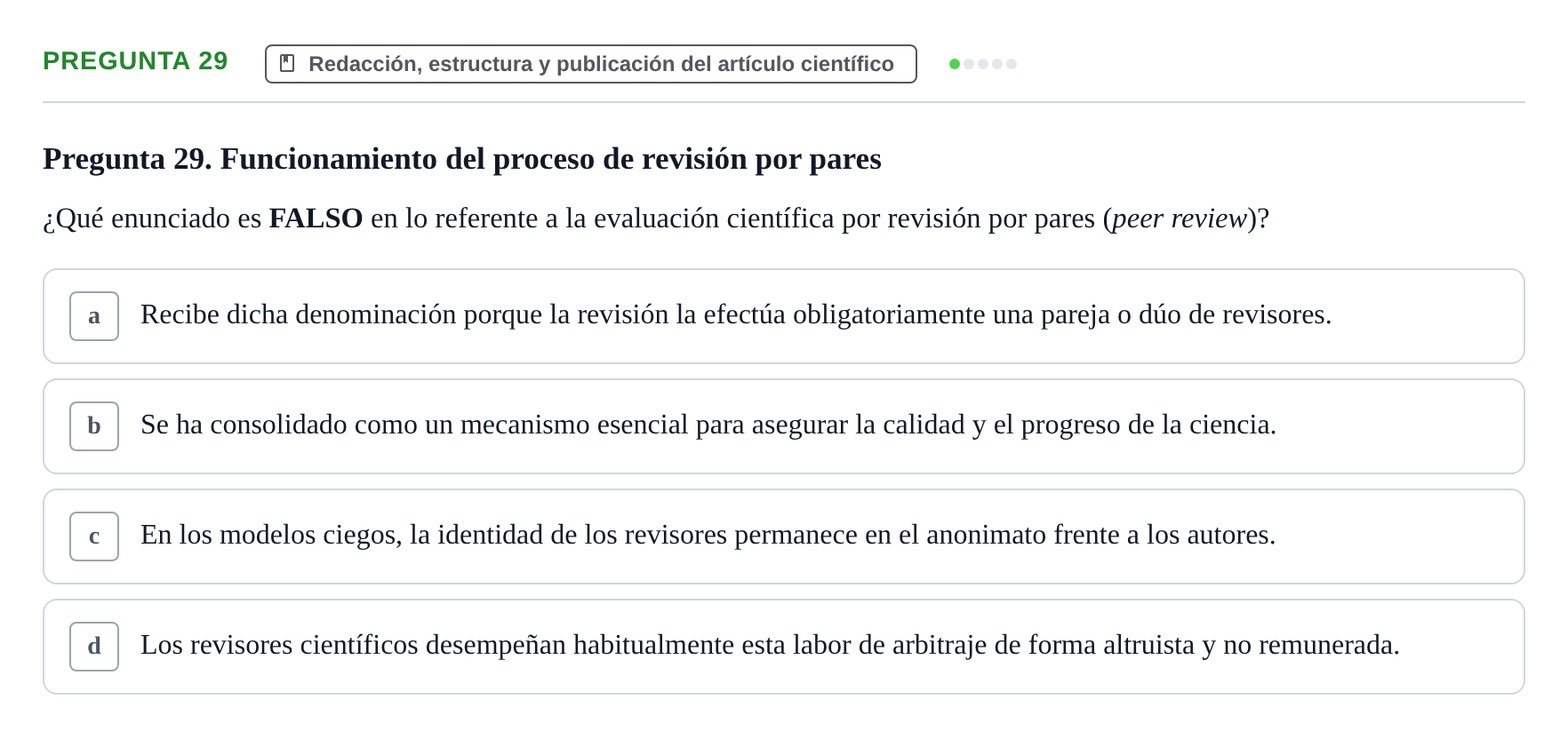 Enunciado: Pregunta 29 · Recursos Informáticos y Documentación UDL 2019
