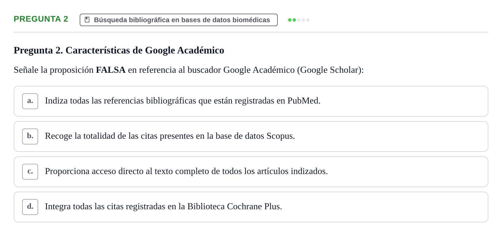 Enunciado: Pregunta 2 · Recursos Informáticos y Documentación UDL 2019