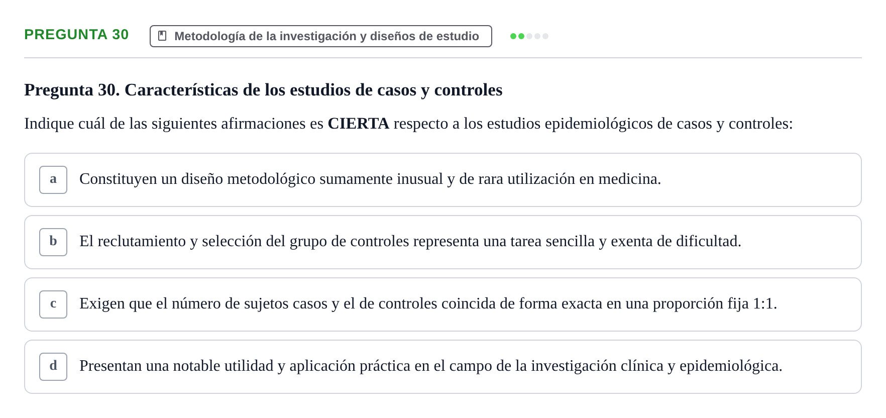 Enunciado: Pregunta 30 · Recursos Informáticos y Documentación UDL 2019