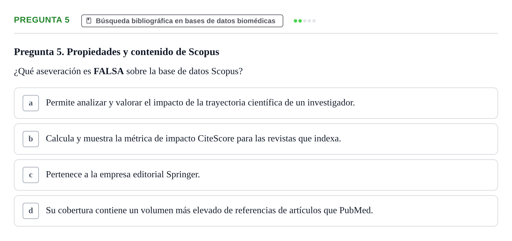 Enunciado: Pregunta 5 · Recursos Informáticos y Documentación UDL 2019