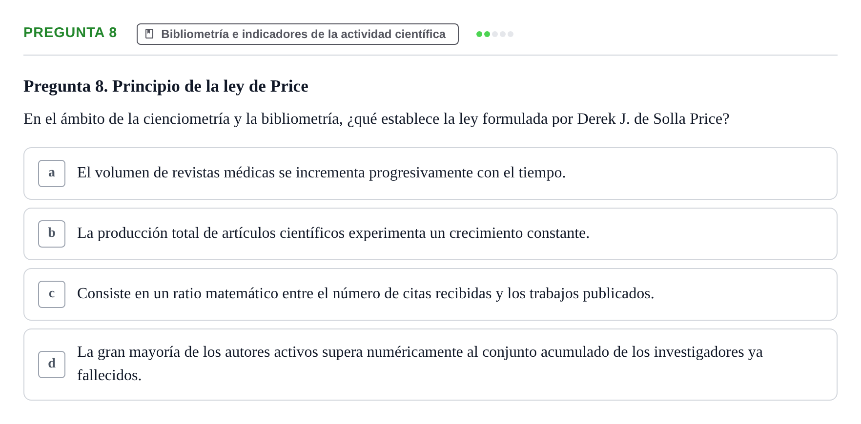 Enunciado: Pregunta 8 · Recursos Informáticos y Documentación UDL 2019