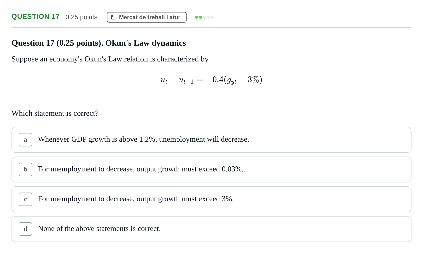 Enunciado: Question 17 · Introducció a la Macroeconomia UPF 2019