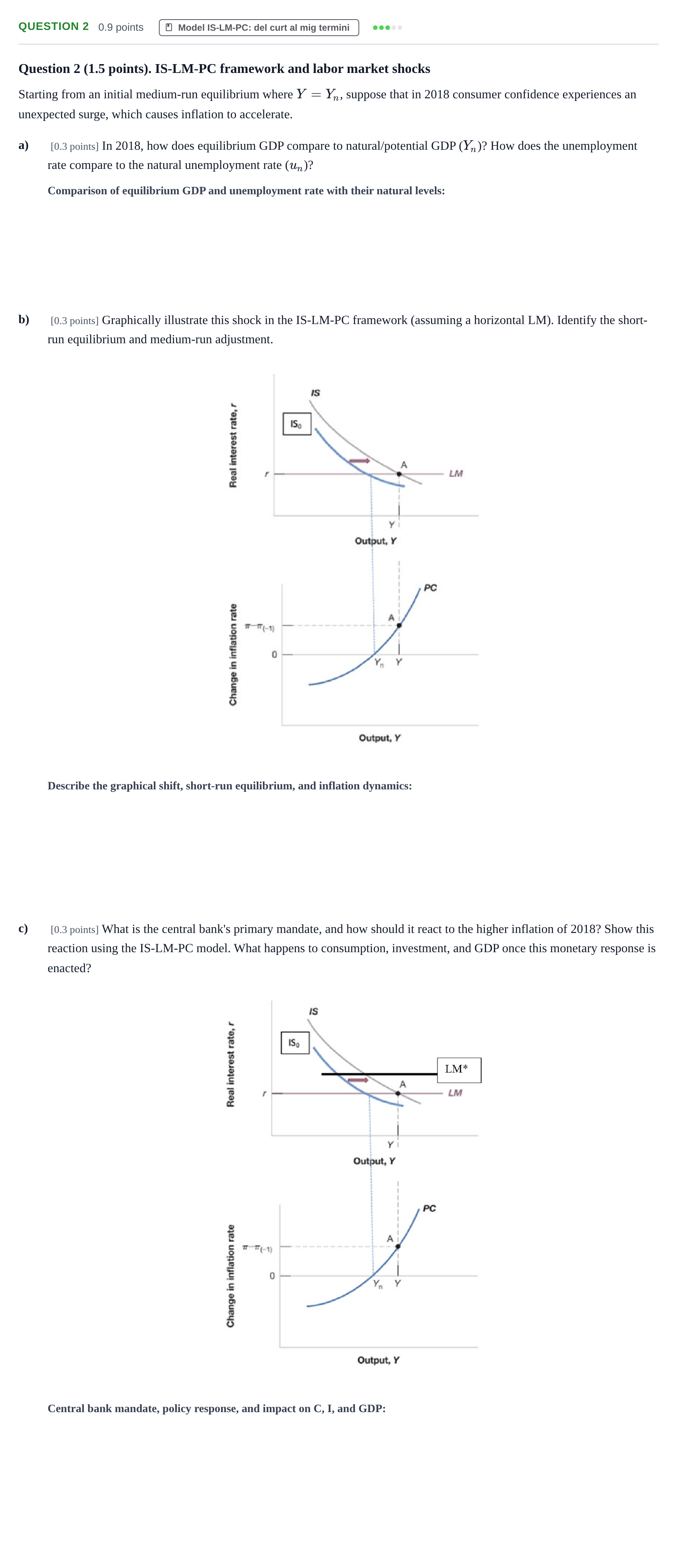 Enunciado: Question 2 - Model IS-LM-PC · Introducció a la Macroeconomia UPF 2019