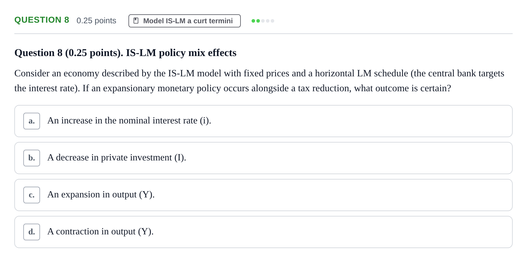 Enunciado: Question 8 · Introducció a la Macroeconomia UPF 2019