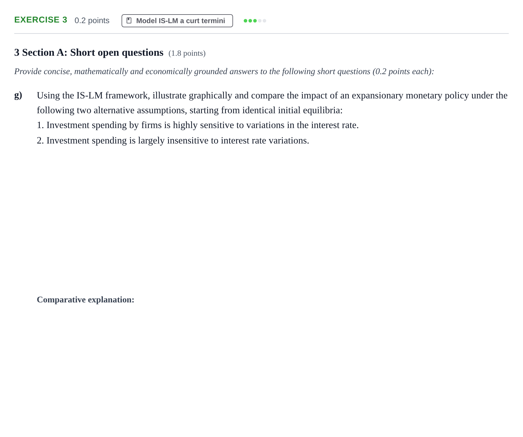 Enunciado: Ejercicio 3 - Model IS-LM a curt termini · Introducció a la Macroeconomia UPF 2024