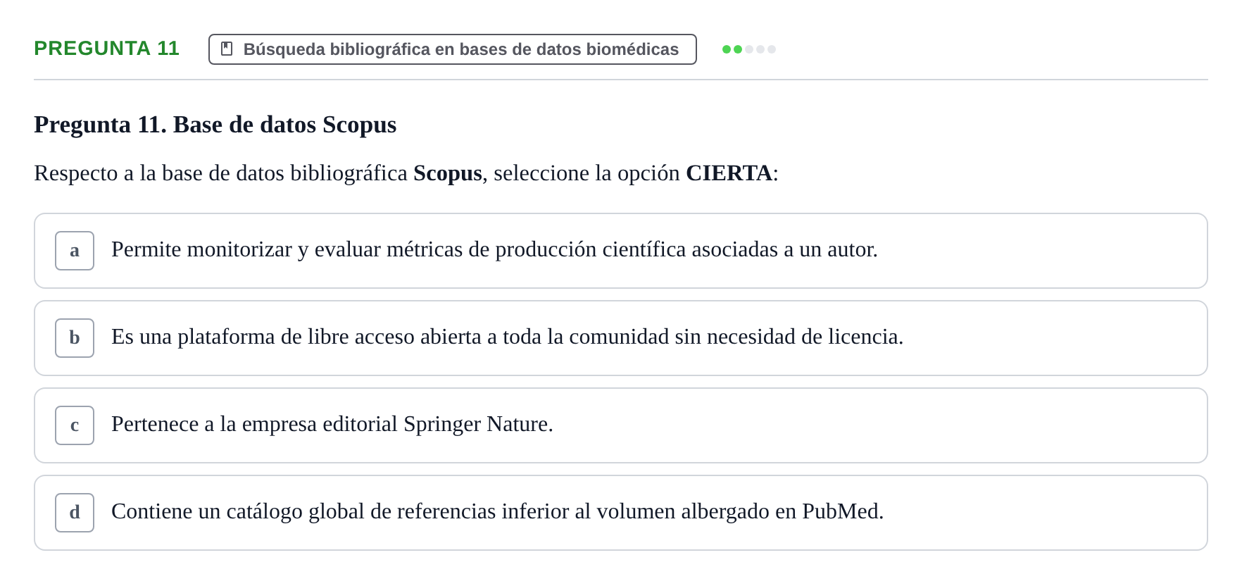 Enunciado: Pregunta 11 · Recursos Informáticos y Documentación UDL 2023